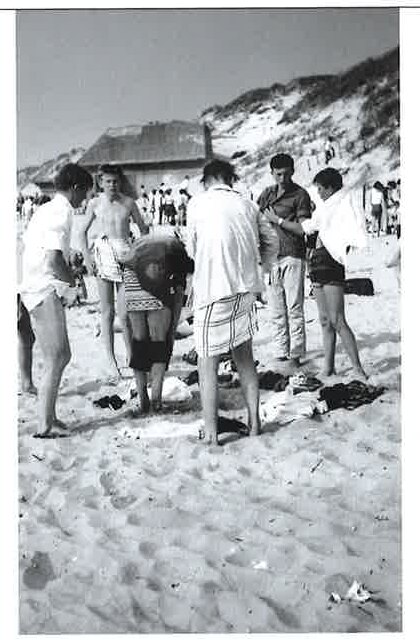 Historische opleiding of hulpverlening op het strand